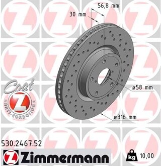 Диск гальмівний ZIMMERMANN 530.2467.52