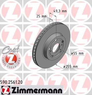 Диск гальмівний ZIMMERMANN 590.2561.20