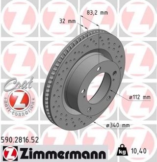 Диск гальмівний ZIMMERMANN 590.2816.52