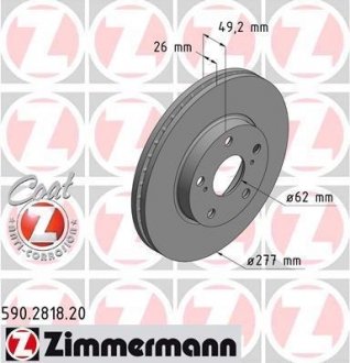 Диск гальмівний ZIMMERMANN 590.2818.20