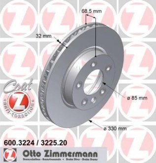 Диск гальмівний ZIMMERMANN 600.3224.20