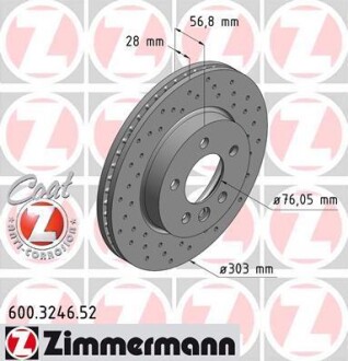 Диск гальмівний ZIMMERMANN 600.3246.52