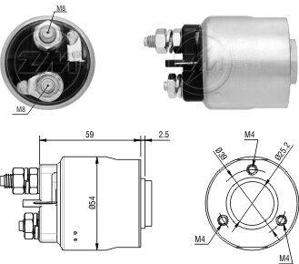 Реле втягуюче стартера ZM ZM1493