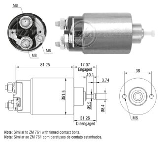 Реле втягуюче стартера ZM ZM1761