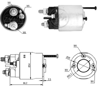 Реле втягуюче стартера ZM ZM2496