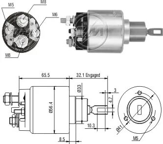 Реле втягуюче стартера ZM ZM475