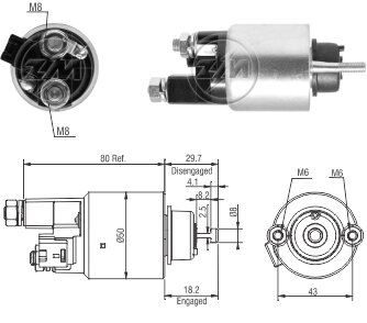 Реле втягуюче стартера ZM ZM5708