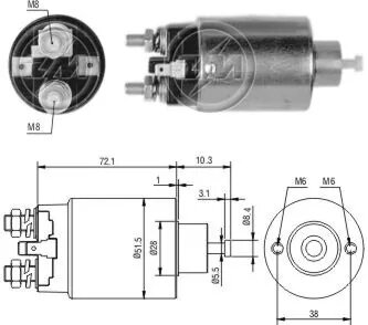 Реле втягуюче стартера ZM ZM697