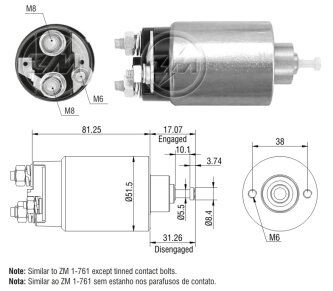 Реле втягуюче стартера ZM ZM761