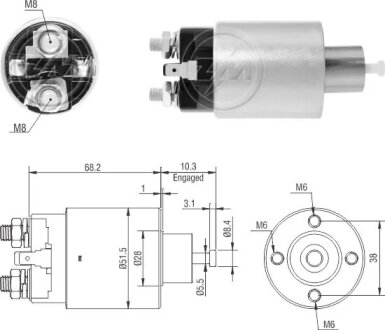 Реле втягуюче стартера ZM ZM7995